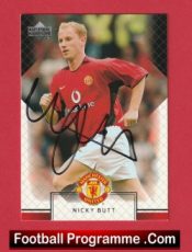Manchester United Nicky Butt Autographed Signed Football Card Man Utd