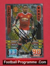 Manchester United Memphis Depay Footballer Autograph Signed Football Card Man Utd