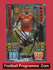 Manchester United Memphis Depay Footballer Autograph Signed Football Card Man Utd