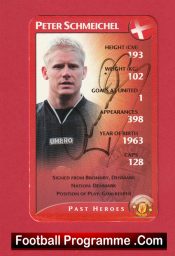  ✅Manchester United Peter Schmeichel Autograph Signed Football Card Man Utd Manchester United Peter Schmeichel Autograph Signed Football Card Man Utd Football Programme .COM Football Programmes Memorabilia Football Programme .COM Football Programmes Memorabilia