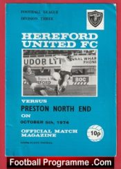 Hereford United v Preston North End 1974 – Bobby Charlton Manager