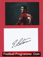 Manchester United Eric Cantona Signed Autograph White Card + Photo