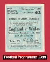 England v Wales 1952 – Football Ticket Wembley