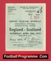 England v Scotland 1953 – Match Ticket Wembley