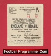 England v Brazil 1956 – Football Ticket