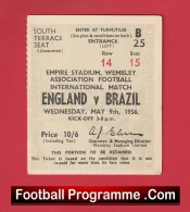 England v Brazil 1956 – Football Ticket