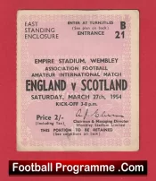 England v Scotland 1954 – Football Ticket Wembley
