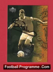 Manchester United Bryan Robson Autographed Signed Football Card Man Utd