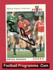 Manchester United Bryan Robson Autographed Signed Football Card Man Utd