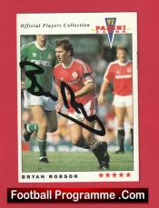Manchester United Bryan Robson Autographed Signed Football Card Man Utd