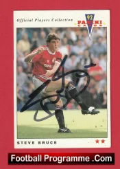 Manchester United Steve Bruce Autographed Signed Football Card Man Utd