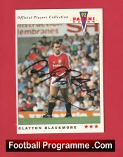 Manchester United Clayton Blackmore Autograph Signed Football Card Man Utd