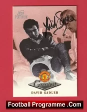 Manchester United David Sadler Autographed Signed Football Card Man Utd