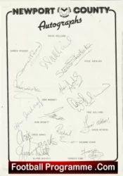 Newport County Football Club Multi Autographed Signed Team 1987 1988