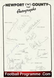 Newport County Football Club Multi Autographed Signed Team 1987 1988