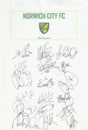 Norwich City Football Club Multi Autographed Signed Team 2006 2007