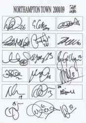 Northampton Town Football Club Multi Autographed Signed Team 2008 2009
