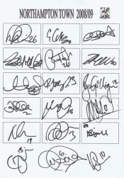 Northampton Town Football Club Multi Autographed Signed Team 2008 2009