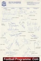 Bolton Wanderers Football Club Multi Autographed Signed Team 1990 1991