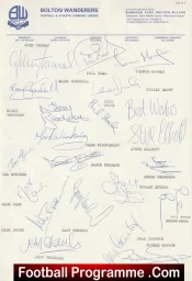 Bolton Wanderers Football Club Multi Autographed Signed Team 1990 1991