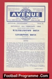 Walthamstow Avenue v Liverpool Boys 1962 – School Boys Football