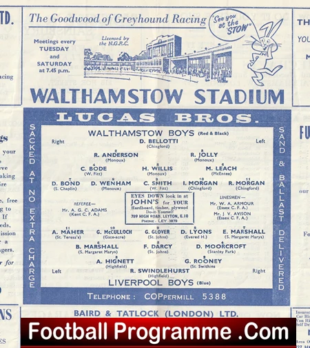 Walthamstow Avenue v Liverpool Boys 1962 - School Boys Football - Image 3