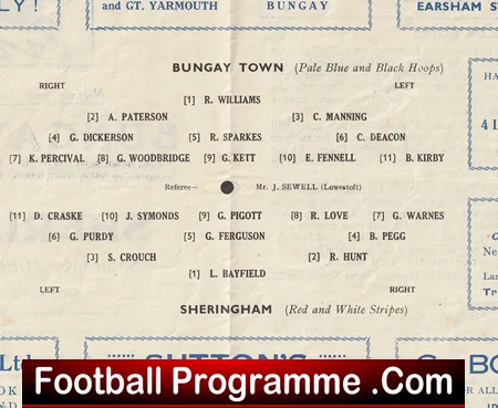 Bungay Town v Sheringham 1951 - Norfolk Suffolk - Image 3