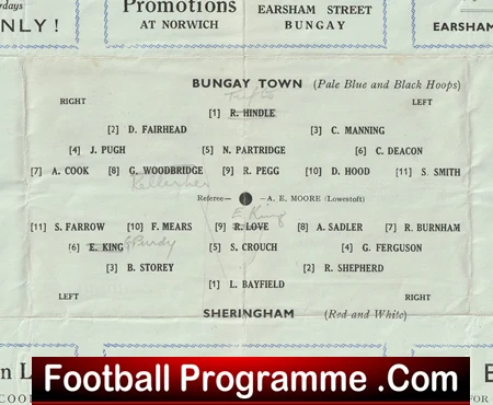 Bungay Town v Sheringham 1950 - Norfolk Suffolk - Image 3