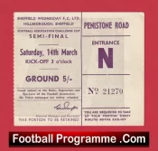 Manchester United v West Ham United 1964 FA Cup Semi Final Ticket