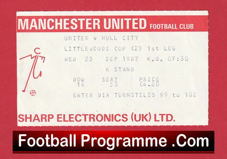 Manchester United v Hull City 1987 - Football Ticket - Image 2