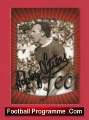 Manchester United Nobby Stiles Autographed Signed Football Card Man Utd