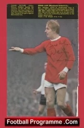 Manchester United Denis Law Signed Magazine Picture 1970s