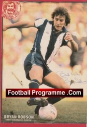 West Bromwich Albion Bryan Robson Autograph Signed Picture Man Utd WBA 1978