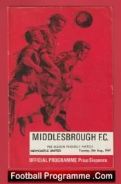 Middlesbrough v Newcastle United 1967 – Pre Season Friendly Match