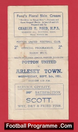 Potton United v Arlesey Town 1951 - 1950s