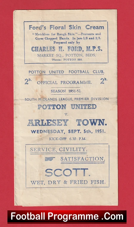 Potton United v Arlesey Town 1951 - 1950s - Image 2