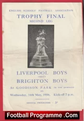 Liverpool Boys v Brighton Boys 1956 – at Everton