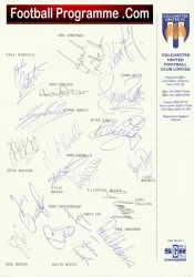 Colchester United Football Club Multi Autographed Signed Team 1994