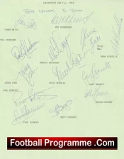Colchester United Football Club Multi Autographed Signed Team 1993
