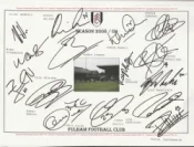 Fulham Football Club Multi Autographed Signed Team 2008 2009