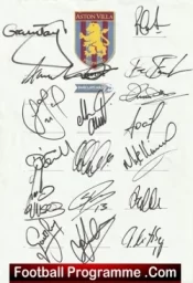 Aston Villa Football Club Multi Autographed Signed Team 2002 2003