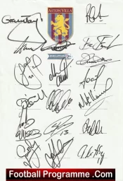 Aston Villa Football Club Multi Autographed Signed Team 2002 2003