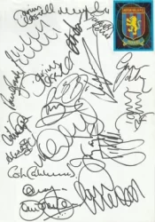 Aston Villa Football Club Multi Autographed Signed Team 1998 1999