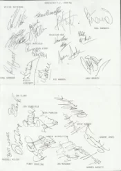 Doncaster Rovers Football Club Multi Autographed Signed Team 1995 1996