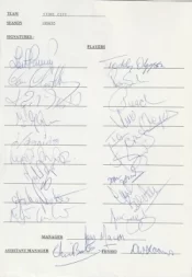 Stoke City Football Club Multi Autographed Signed Team 1994 1995