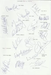 Scunthorpe United Football Club Multi Autographed Signed Team 1995 1996