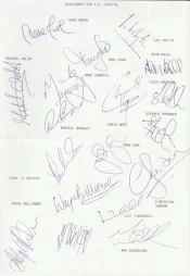 Scunthorpe United Football Club Multi Autographed Signed Team 1995 1996