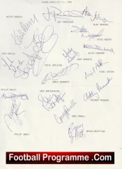 Wigan Athletic Football Club Multi Autographed Signed Team 1992