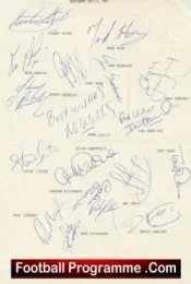 Scunthorpe United Football Club Multi Autographed Signed Team 1991