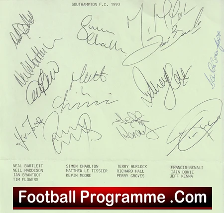 Southampton Football Club Multi Autographed Signed Team 1993 - Image 2